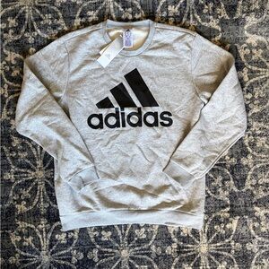 New Adidas Men's Light Gray Crewneck Sweater